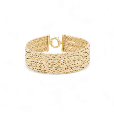 10K Yellow Gold Women's Fancy Link Bracelet / Size: 24mm 7.5" / Weight: 23.5 GR / P10B-367