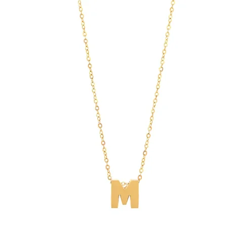 14K Yellow Gold Initial M Necklaces / Size: 18" / INIT.M