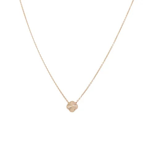 14K Yellow Gold One Clover Women's Necklace / Size: 18" 11MM / Weight: 5.9 GR / DONK4CLV-6