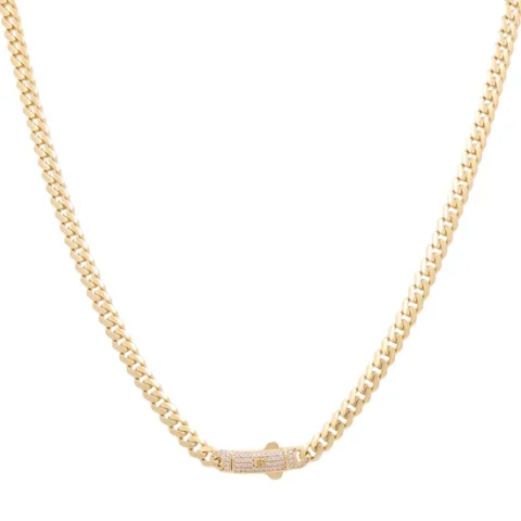 10K Yellow Gold Monaco Semisolid Chain / Stone: Cz / Size: 5mm 20" / Weight: 21.1GR / COCH0MON5-20