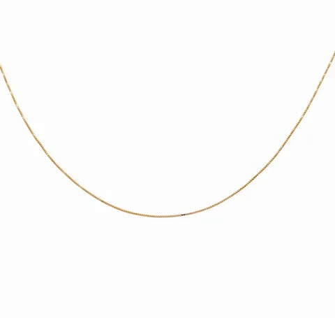 14K Yellow Gold Box Chain / Size: 18" 0.8mm / Weight: 3gr / LCL4CL0.8-18