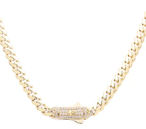 14K Yellow Gold Semisolid Monaco Chain / Size: 7mm 16" / Stone: Cz / Weight: 20.2 GR / COCH4MON7-16