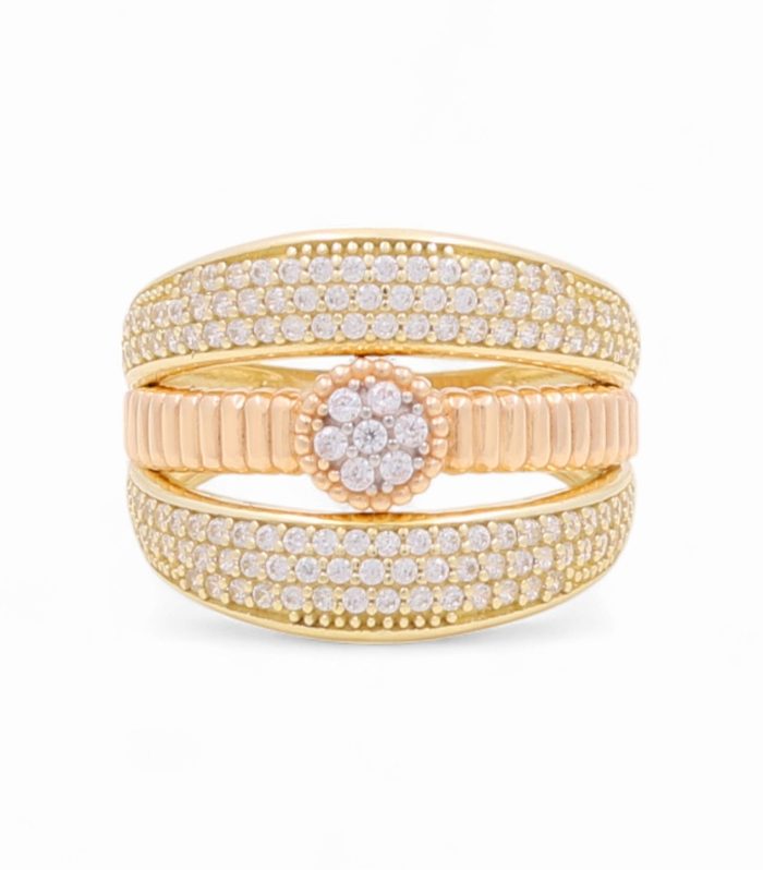 "14k Two Tone Fashion Women's Ring with Cz / Weight 4.4 GR / COWRTT4FS-5 "