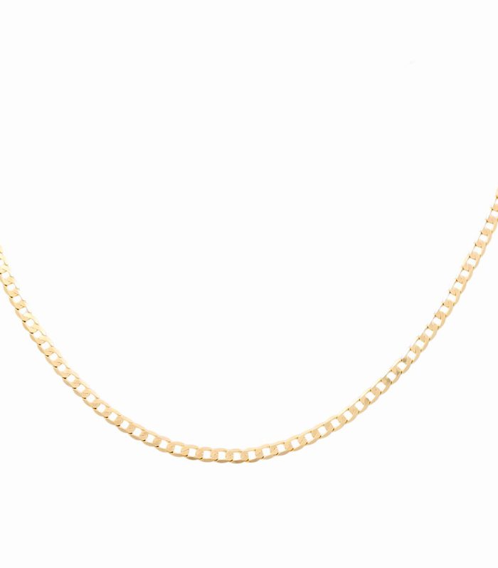14K Yellow Gold Italian Flat Chain / Size: 3mm 18" / Weight: 5.8 GR / 655-00028