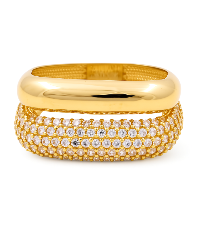 10K Yellow Gold Women's Fashion Ring with Cz / Size: 7.5 / Weight: 3.8 GR / P03R-3856