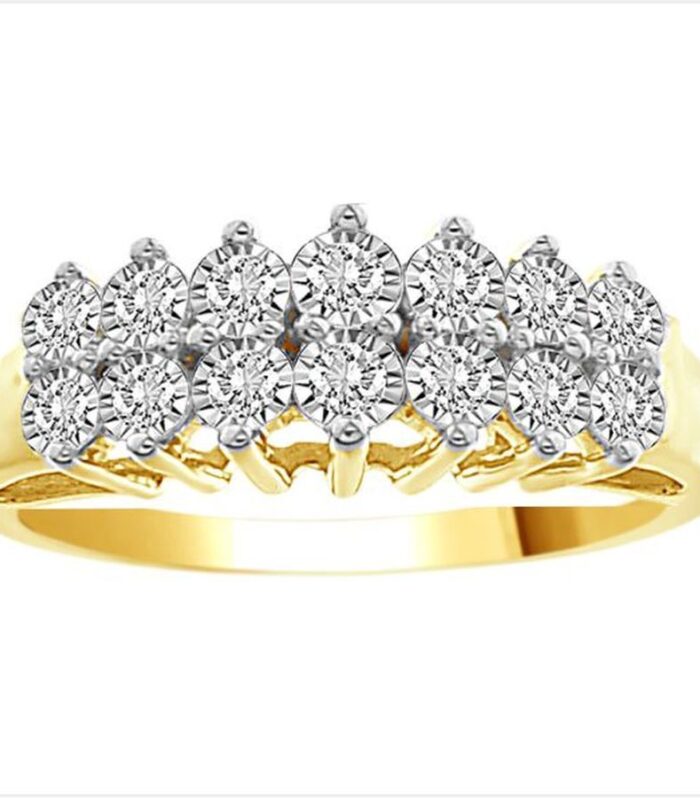 LADIES RING 0.25CT ROUND DIAMOND 10K YELLOW GOLD