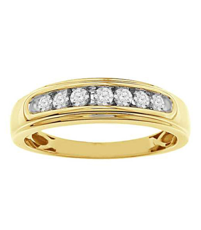 MEN'S BAND 0.33CT ROUND DIAMOND 14K WHITE GOLD (SI QUALITY)