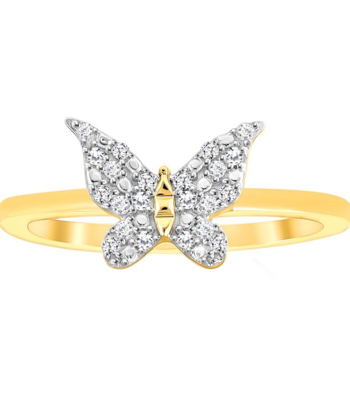 LADIES RING 0.10CT ROUND DIAMOND 10K YELLOW GOLD