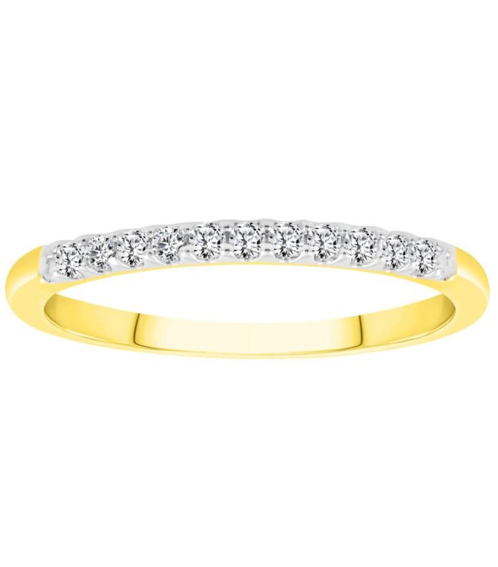 LADIES BAND 0.15CT ROUND DIAMOND 14K YELLOW GOLD
