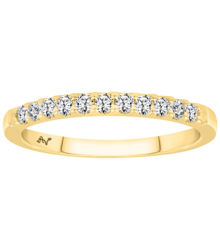 LADIES BAND 0.25CT ROUND DIAMOND 14K YELLOW GOLD