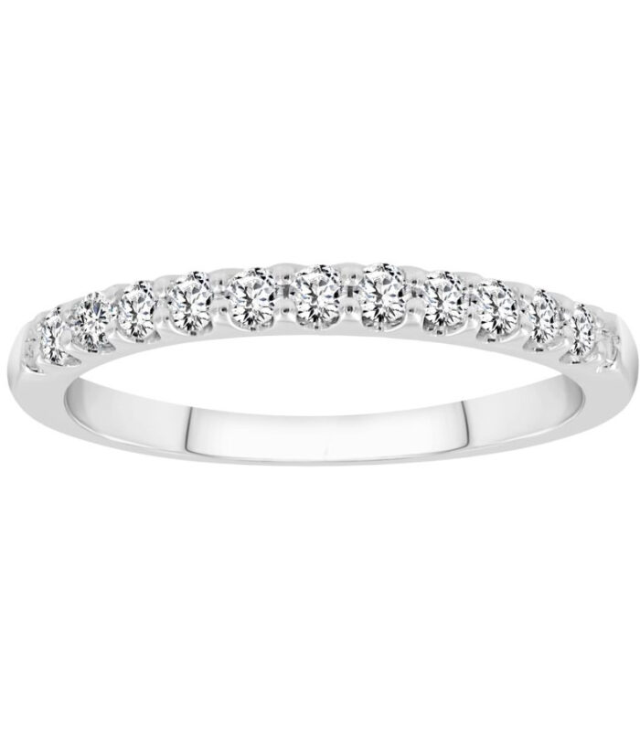 LADIES BAND 0.33CT ROUND DIAMOND 14K WHITE GOLD (SI QUALITY)