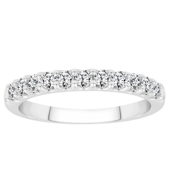 LADIES BAND 0.50CT ROUND DIAMOND 14K WHITE GOLD