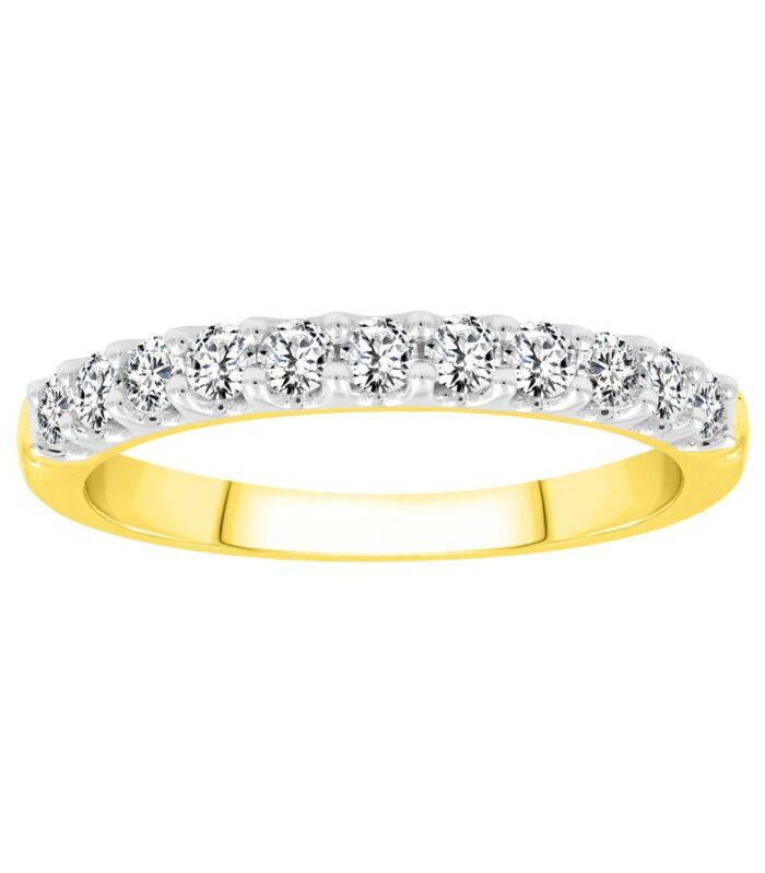 LADIES BAND 0.50CT ROUND DIAMOND 14K YELLOW GOLD (SI QUALITY)