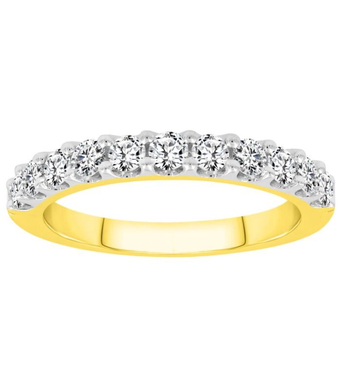 LADIES BAND 0.75CT ROUND DIAMOND 14K YELLOW GOLD (SI QUALITY)