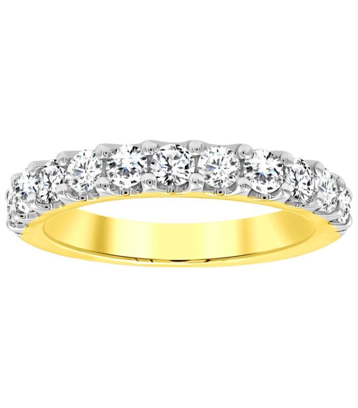 LADIES BAND 1.00CT ROUND DIAMOND 14K YELLOW GOLD