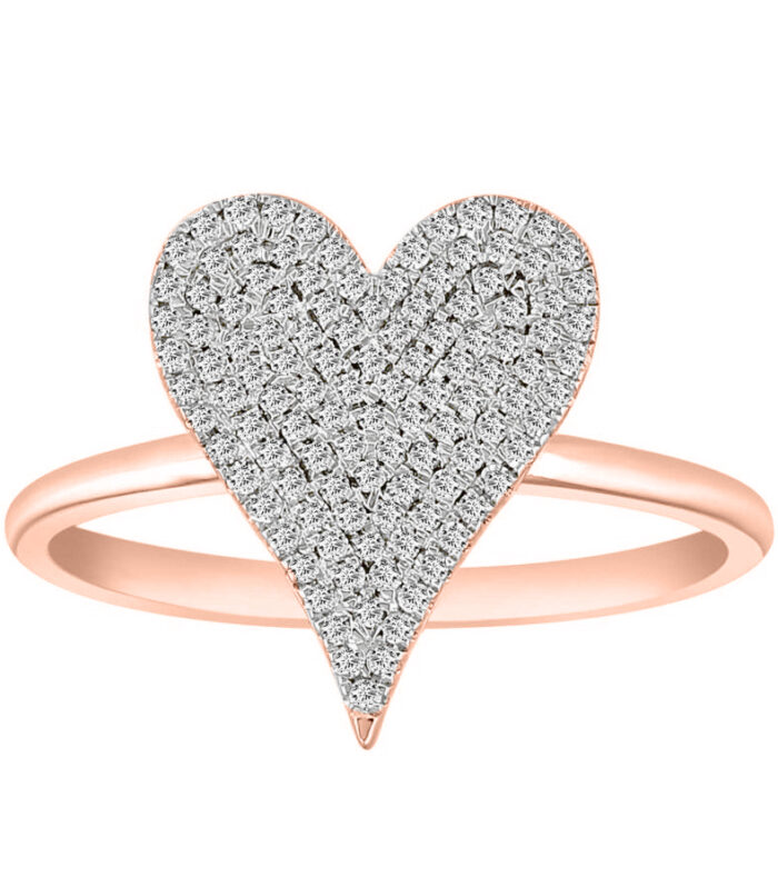 LADIES RING 0.33CT ROUND DIAMOND 10K ROSE GOLD