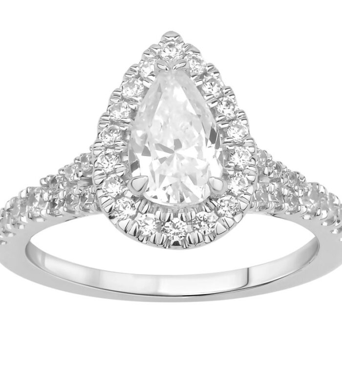 LADIES RING SEMI MOUNT 0.50CT ROUND DIAMOND 14K WHITE GOLD