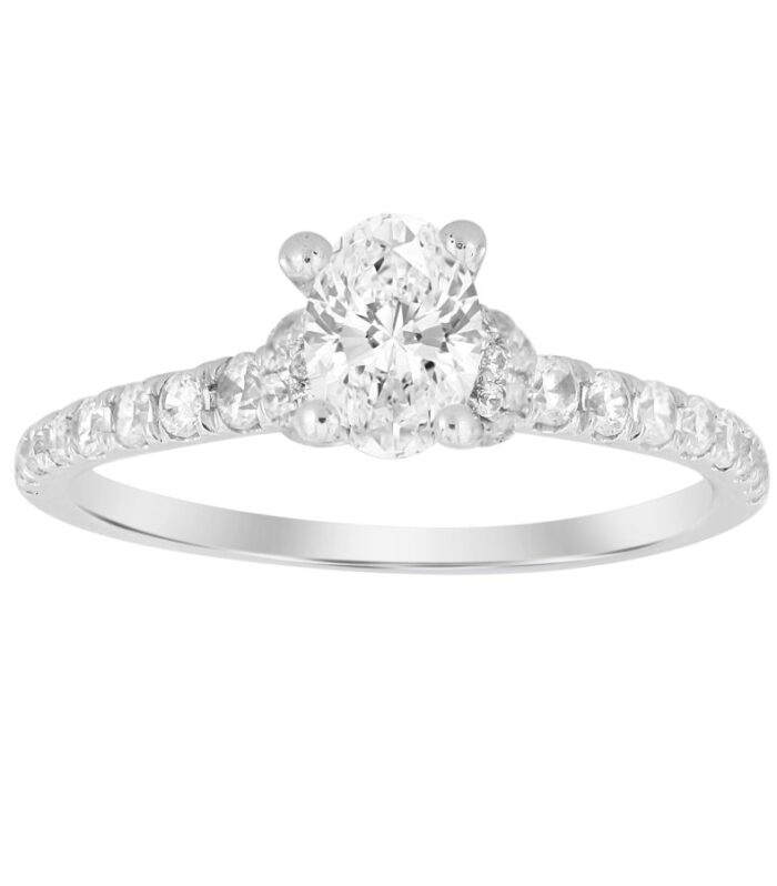 LADIES RING 1.25CT ROUND DIAMOND 14K WHITE GOLD (SI QUALITY)