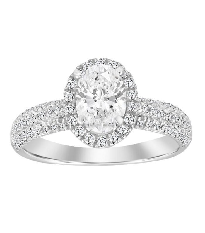 LADIES RING SEMI MOUNT 0.50CT ROUND DIAMOND 14K WHITE GOLD
