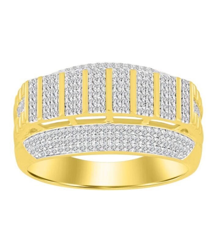 MEN'S RING 0.55CT ROUND DIAMOND 10K YELLOW GOLD