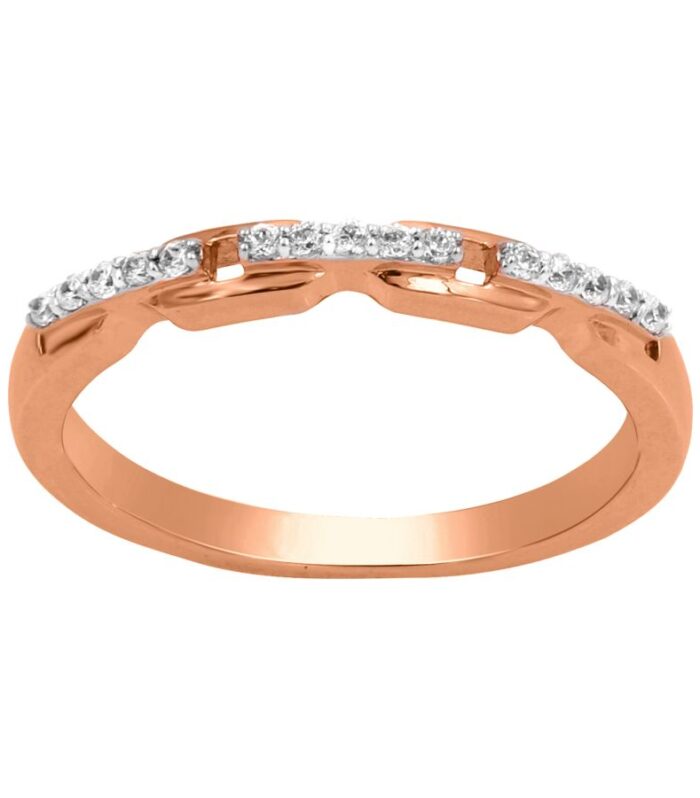 LADIES BAND 0.10CT ROUND DIAMOND 10K ROSE GOLD