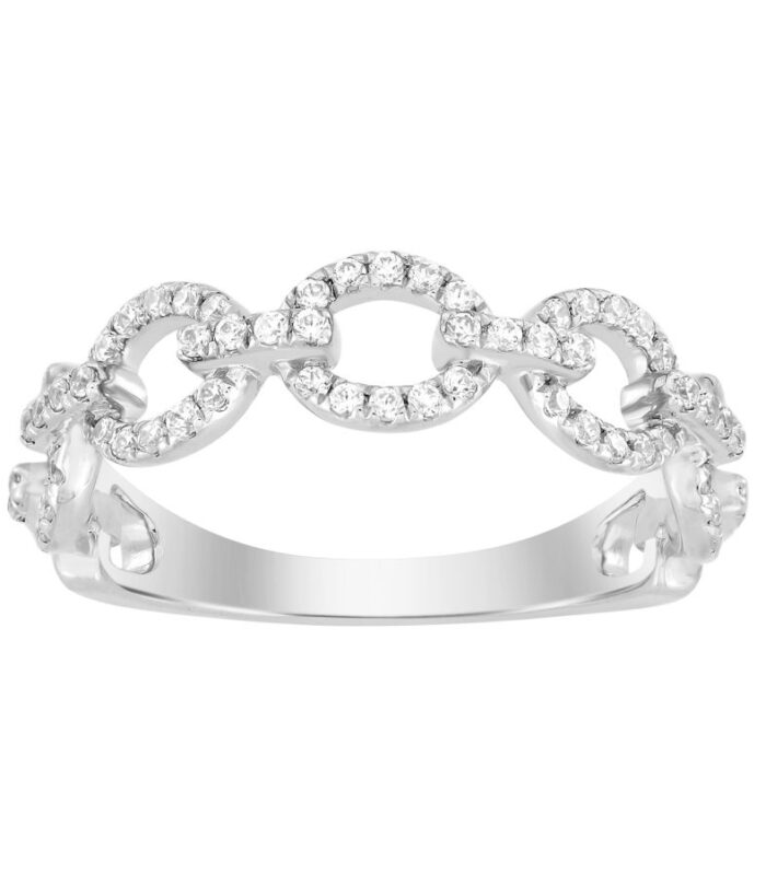 LADIES BAND 0.33CT ROUND DIAMOND 14K WHITE GOLD (SI QUALITY)