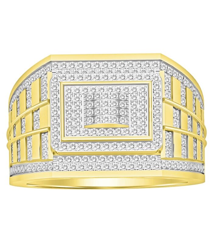 MEN'S RING 0.50CT ROUND DIAMOND 10K YELLOW GOLD