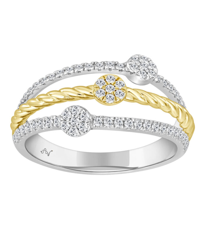 LADIES  RING 0.33CT ROUND DIAMOND 14K YELLOW/WHITE GOLD