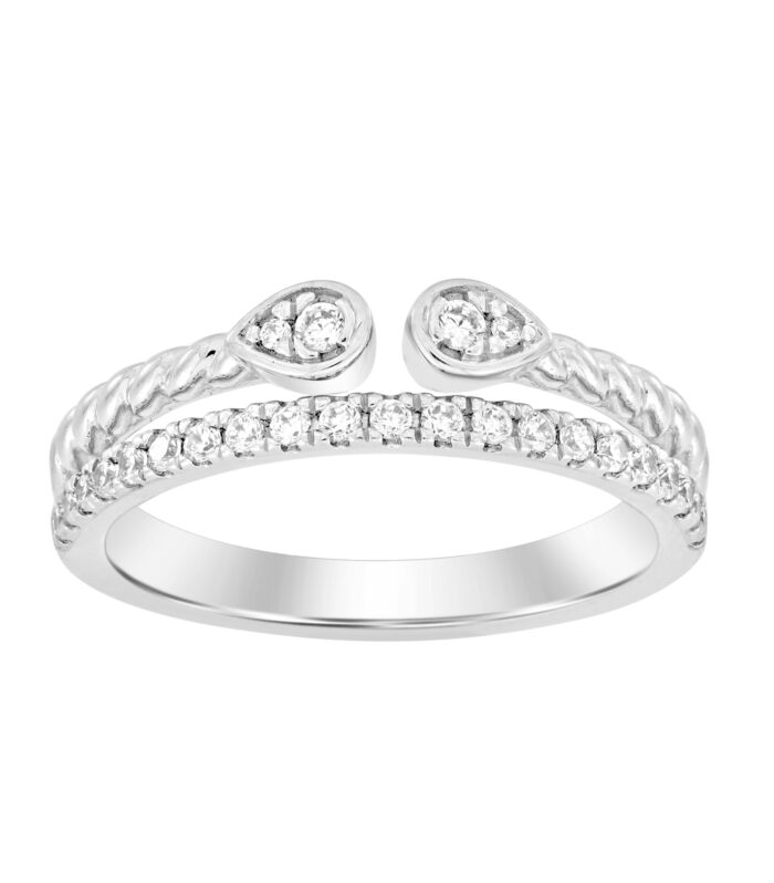 LADIES  RING 0.25CT ROUND DIAMOND 14K WHITE GOLD