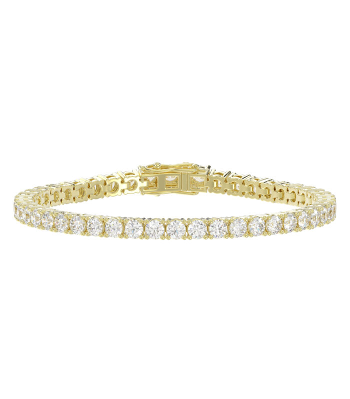 LADIES TENNIS BRACELET 3.00CT ROUND DIAMOND 14K YELLOW GOLD
