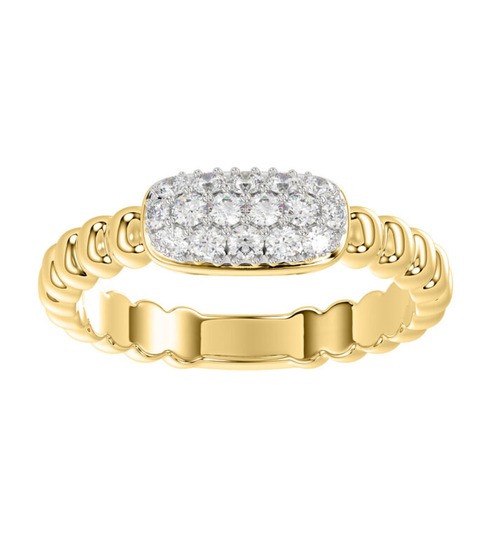 LADIES RING 0.25CT ROUND DIAMOND 14K YELLOW GOLD