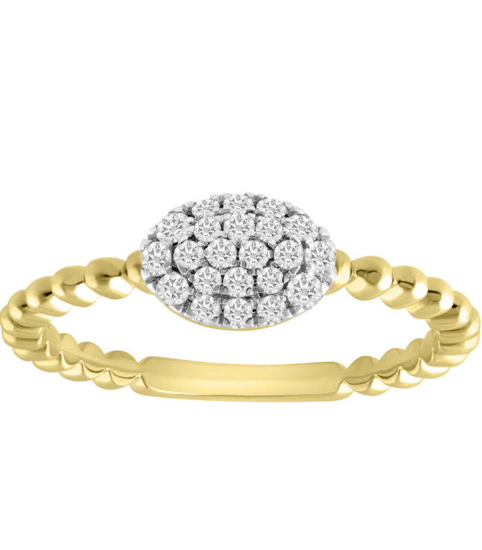 LADIES RING 0.20CT ROUND DIAMOND 14K YELLOW GOLD