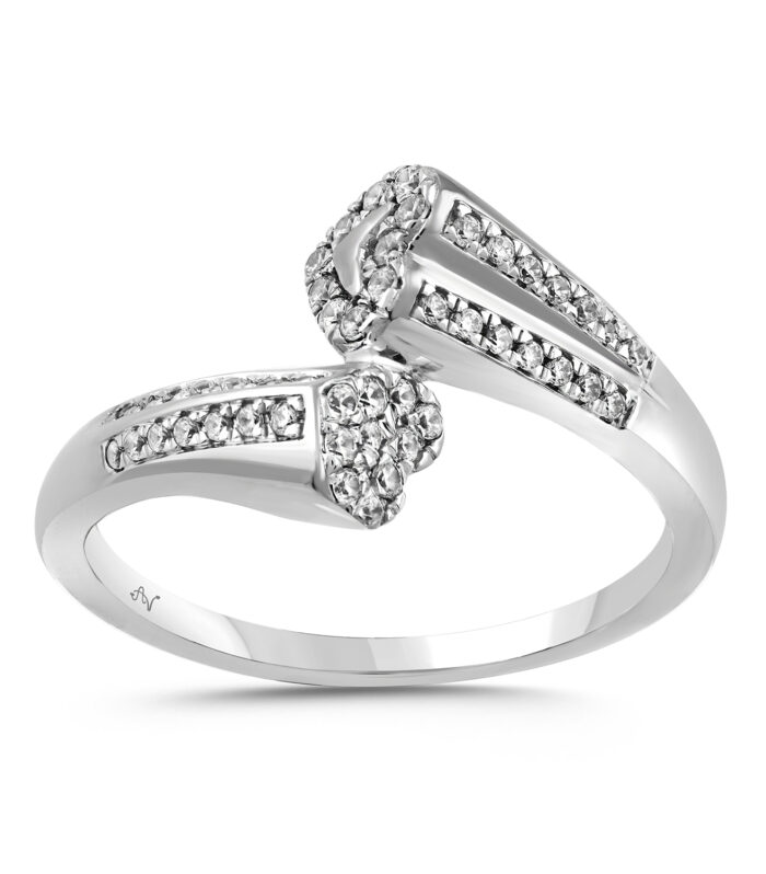 LADIES RING 0.25CT ROUND DIAMOND 14K WHITE GOLD