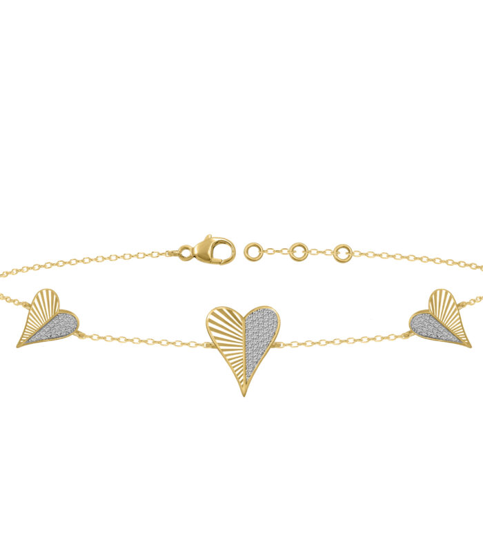 LADIES BRACELET 0.25CT ROUND DIAMOND 10K YELLOW GOLD