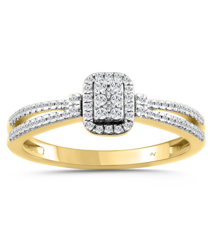 LADIES RING 0.20CT ROUND DIAMOND 10K YELLOW GOLD