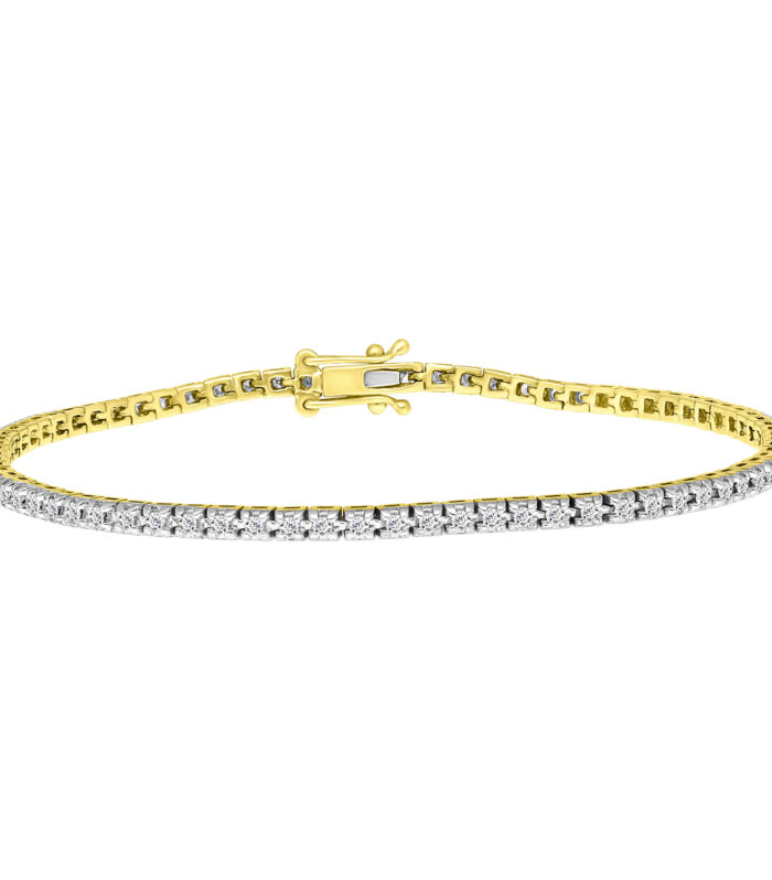 LADIES  BRACELET 1.00CT ROUND DIAMOND 14K YELLOW GOLD(SI QUALITY)