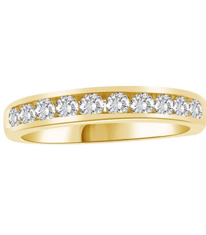 LADIES BAND 0.50CT ROUND DIAMOND 14K YELLOW GOLD