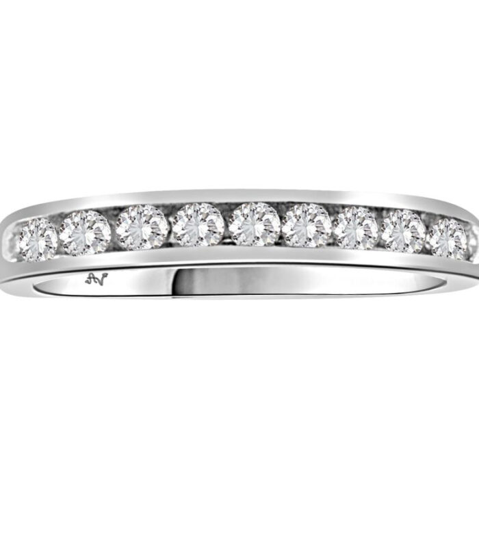 LADIES BAND 0.33CT ROUND DIAMOND 14K WHITE GOLD (SI QUALITY)