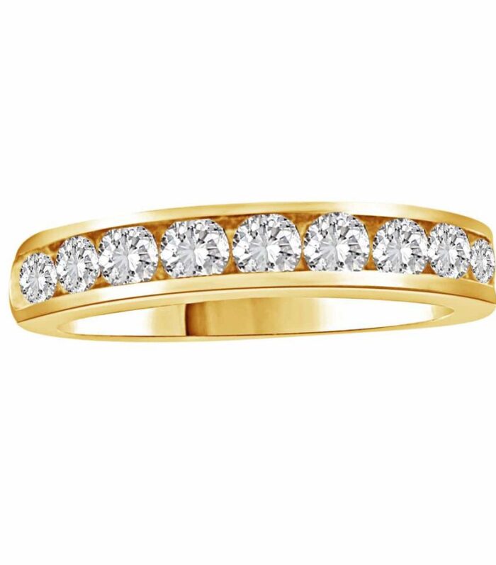 LADIES BAND 1.00CT ROUND DIAMOND 14K YELLOW GOLD (SI QUALITY)