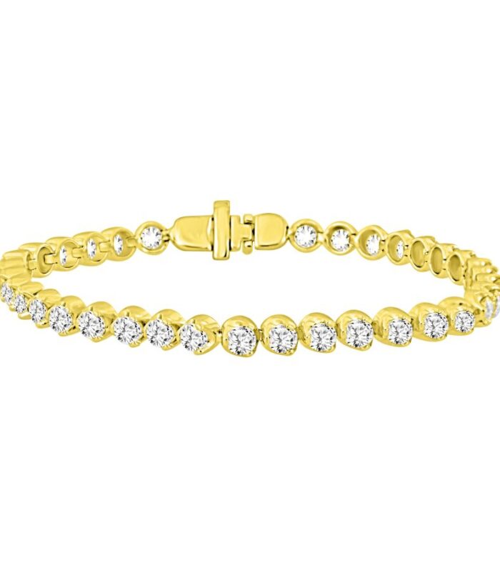 LADIES BRACELET 6.15CT ROUND DIAMOND 10K YELLOW GOLD
