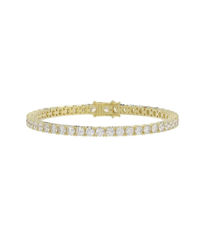 LADIES BRACELET 7CT ROUND DIAMOND 14K YELLOW GOLD