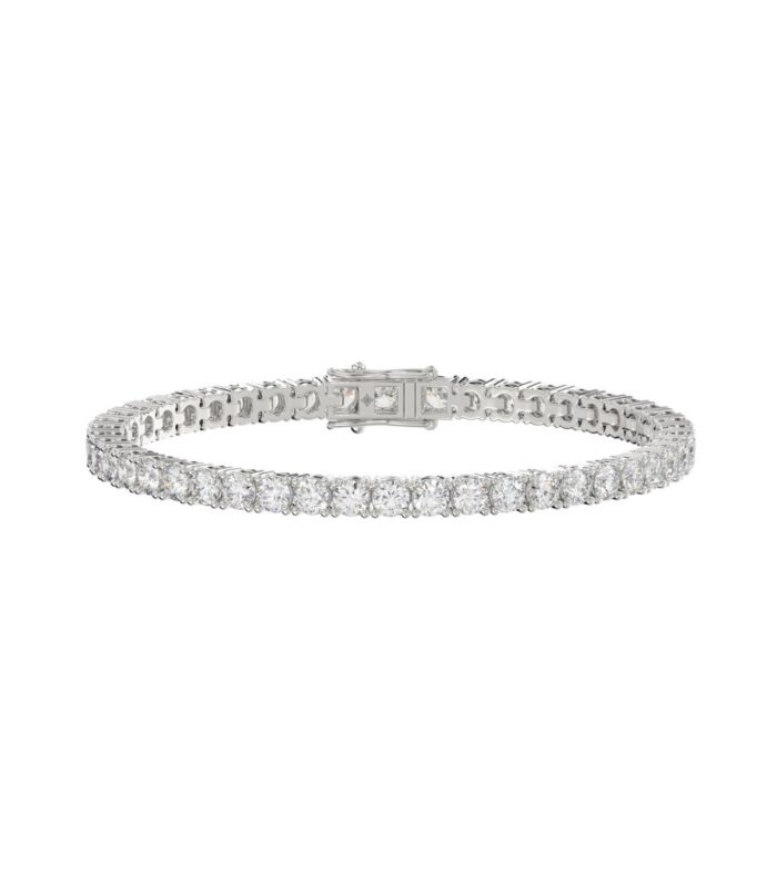 LADIES BRACELET 9CT ROUND DIAMOND 14K WHITE GOLD