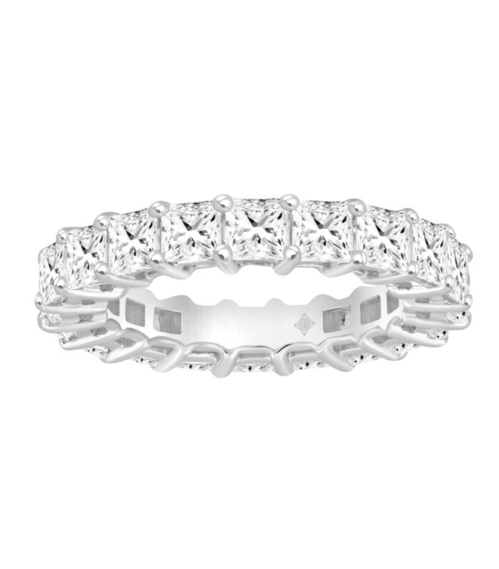 LADIES ETERNITY BAND 4 3/4CT PRINCESS DIAMOND 14K WHITE GOLD