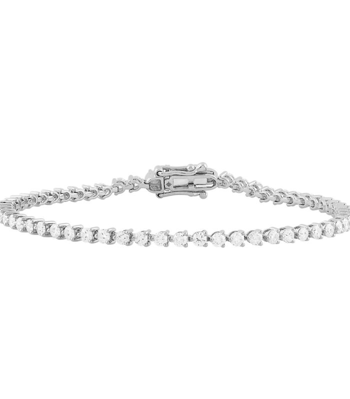 LADIES BRACELET 3CT ROUND DIAMOND 14K WHITE GOLD