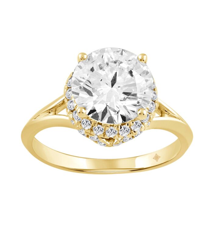 LADIES RING 3 3/8CT ROUND DIAMOND/14K YELLOW GOLD (CENTER STONE ROUND DIAMOND 3CT )