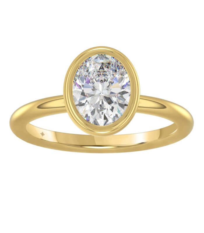 LADIES SOLITAIRE RING 2CT OVAL DIAMOND 14K YELLOW GOLD (CENTER STONE OVAL DIAMOND 2CT )