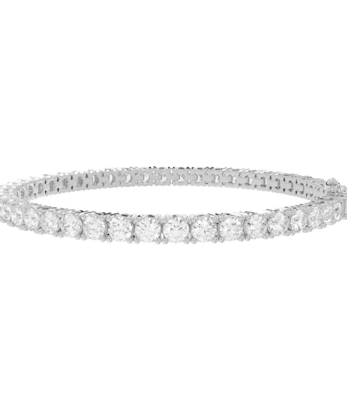 LADIES TENNIS BRACELET 12 1/2CT ROUND DIAMOND 14K WHITE GOLD