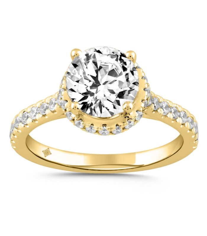 LADIES RING 2 1/2CT ROUND DIAMOND 14K YELLOW GOLD (CENTER STONE ROUND DIAMOND 2CT )