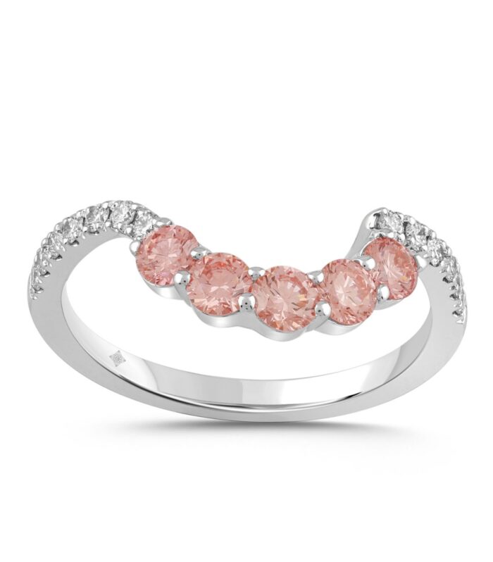 ETERNAL BLUSH COLLECTION 14K WHITE GOLD 3/4CT ROUND DIAMOND LADIES BAND