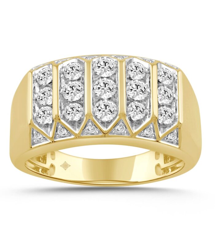 MEN'S RING ROUND DIAMOND 10K YELLOW GOLD